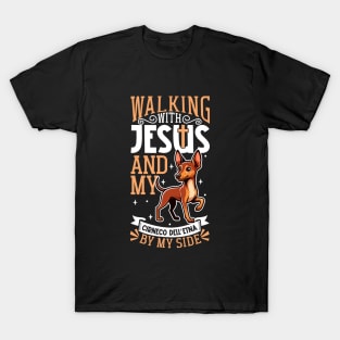 Jesus and dog - Cirneco dell'Etna T-Shirt